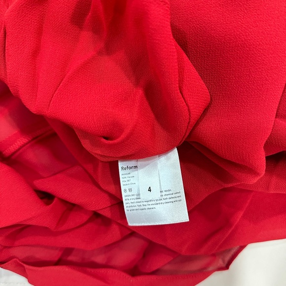 Reformation Emmie Midi Dress in Cherry Red - Picture 4 of 5